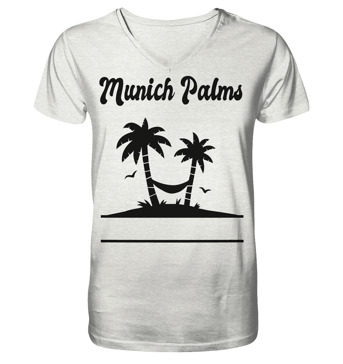 Design Munich Palms - Mens Organic V-Neck Shirt - Online Kaufhaus München