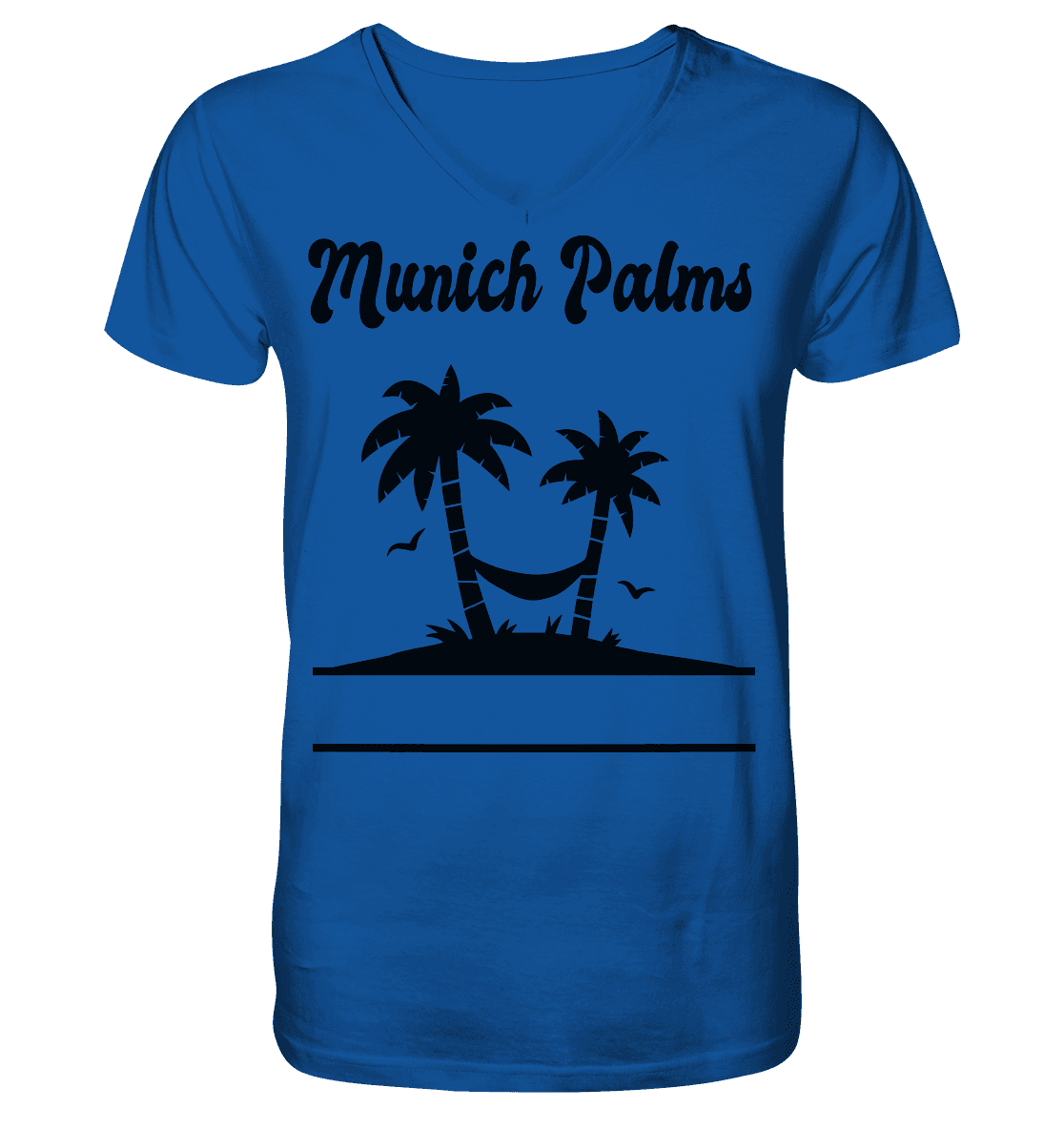 Design Munich Palms - Mens Organic V-Neck Shirt - Online Kaufhaus München
