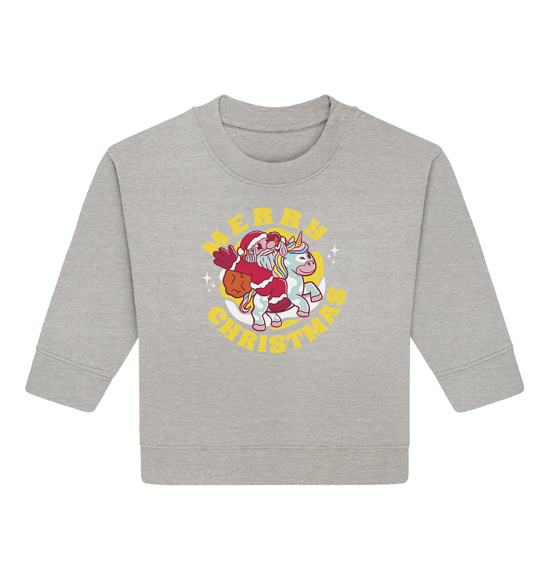 Reitender Nikolaus,Merry Christmas, Frohe Weihnachten  - Baby Organic Sweatshirt
