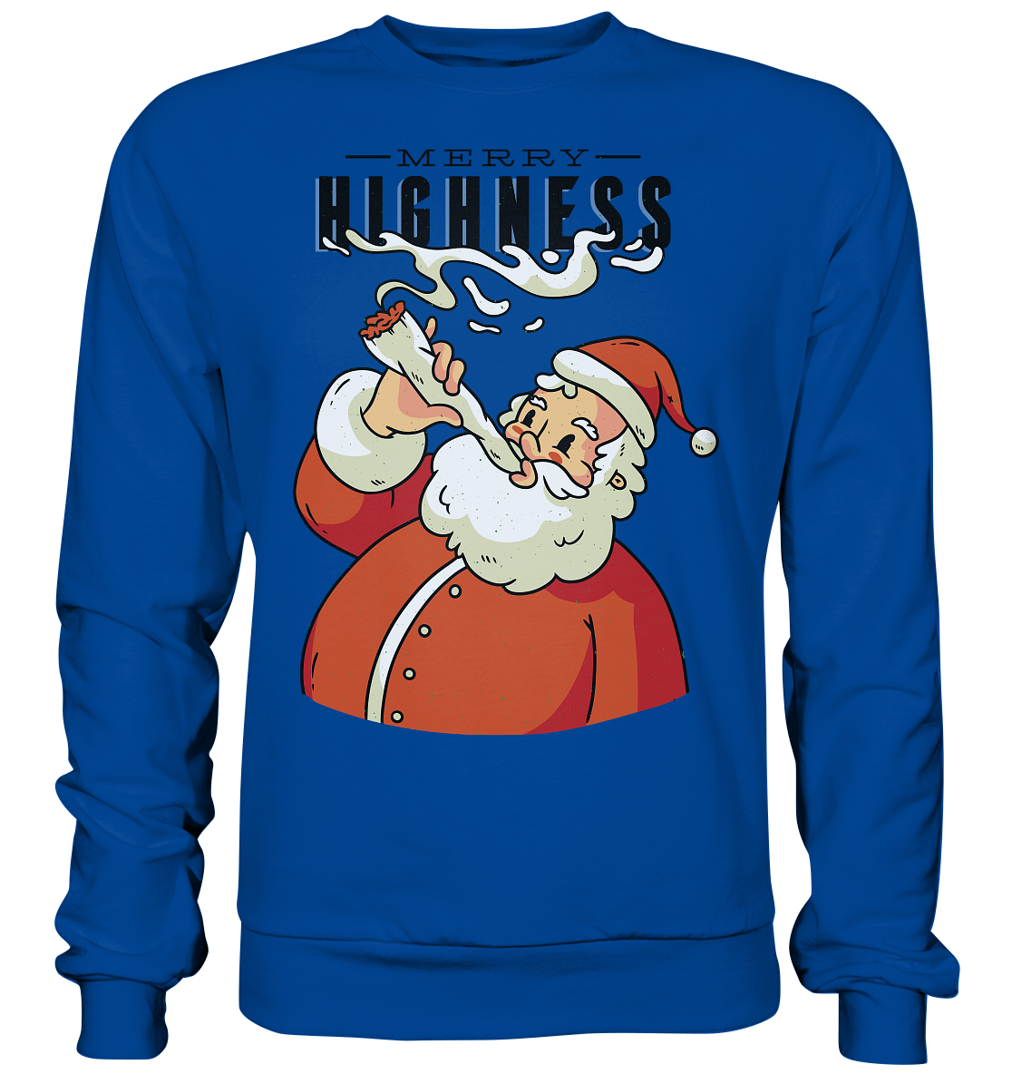 Weihnachten Kiffender Weihnachtsmann Nikolaus Merry Highness - Basic Sweatshirt