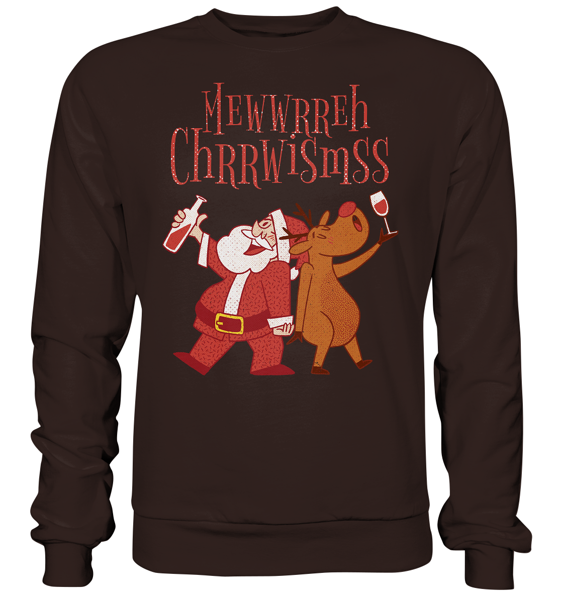 Drunk Santa with Reindeer - Basic Sweatshirt