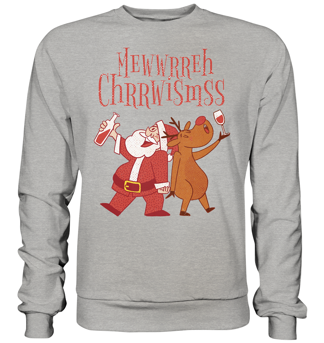 Drunk Santa with Reindeer - Basic Sweatshirt
