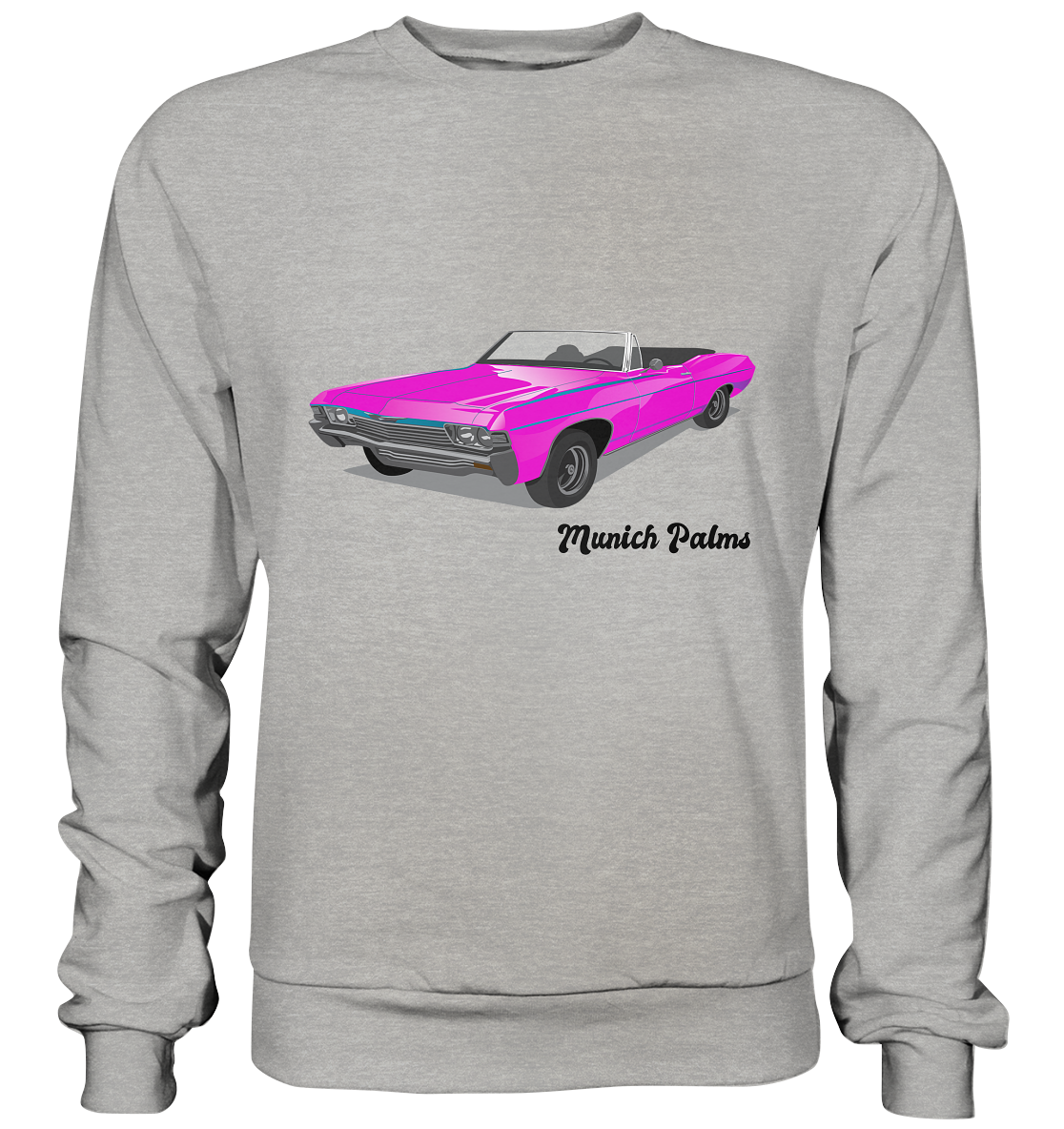 Pink Retro Classic Car Oldtimer , Auto ,Cabrio by Munich Palms - Basic Sweatshirt