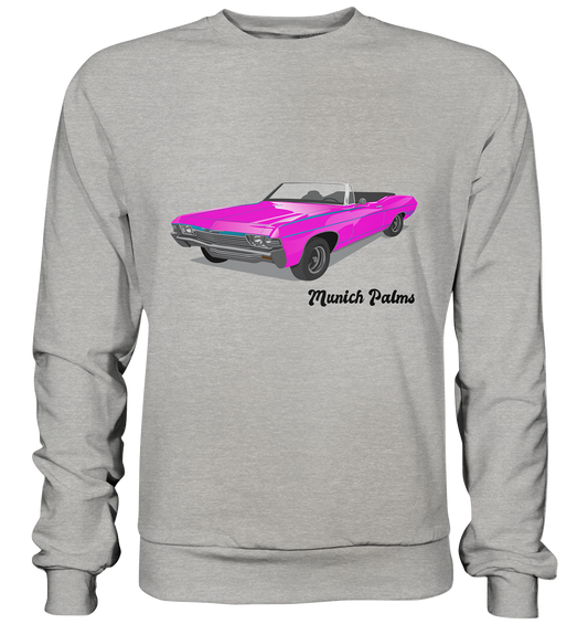 Voiture classique rétro rose Oldtimer, voiture, cabriolet par Munich Palms - Sweat-shirt basique