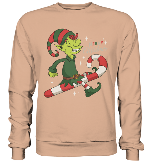 Weihnacht Design Netter Weihnachtself  mit Zuckerstange Merry Christmas - Basic Sweatshirt