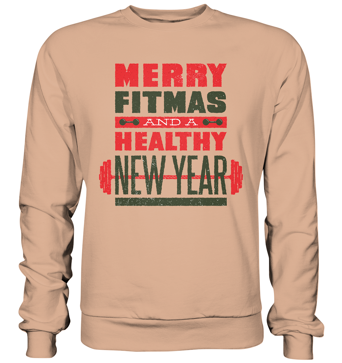 Weihnachtliches Design, Gym, Merry Fitmas and a Healthy New Year - Basic Sweatshirt