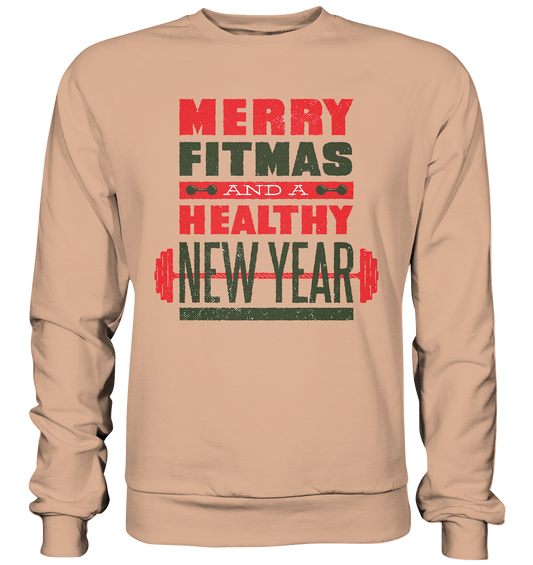 Christmas design, Gym, Merry Fitmas and a Healthy New Year - Basic sweatshirt