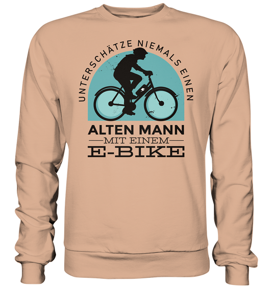 Alten Mann mit einem E-Bike - Basic Sweatshirt