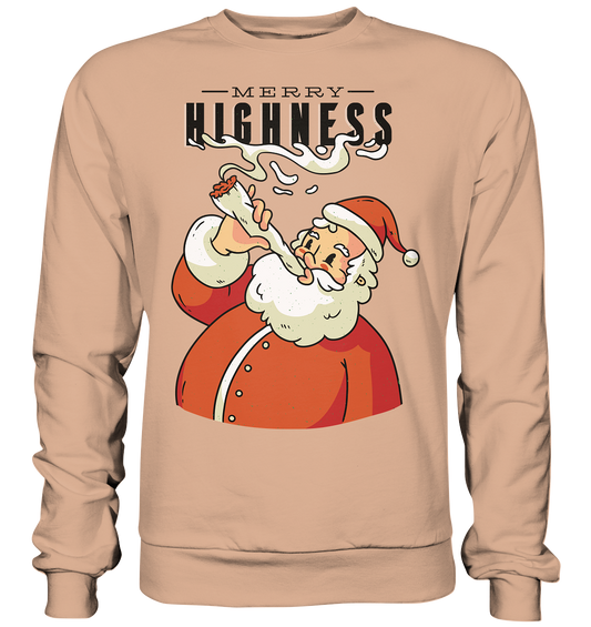 Weihnachten Kiffender Weihnachtsmann Nikolaus Merry Highness - Basic Sweatshirt