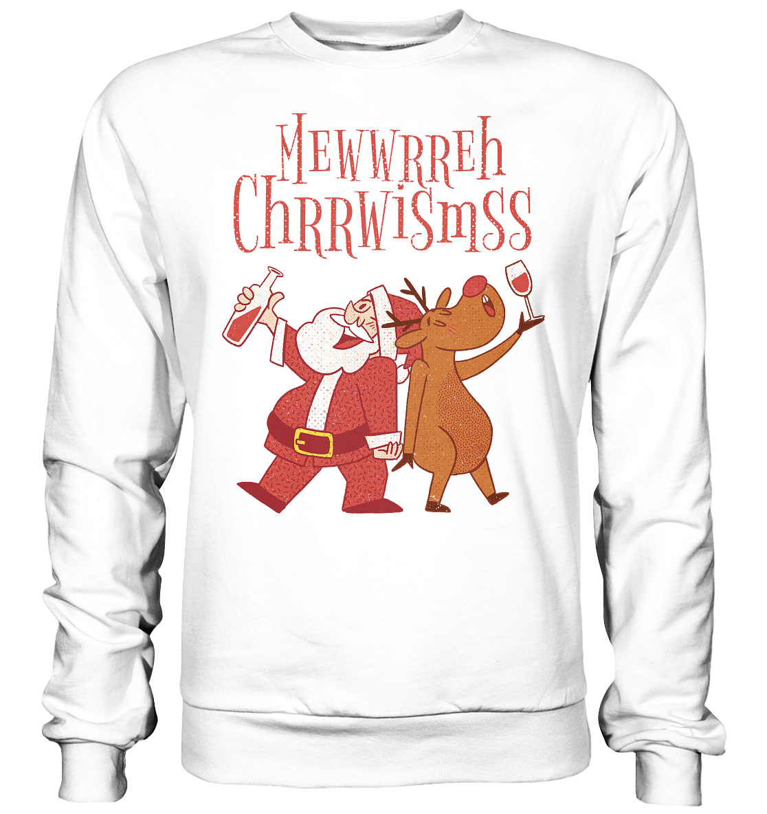 Drunk Santa with Reindeer - Basic Sweatshirt