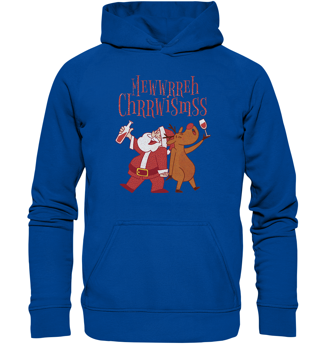 Betrunkerner Nikolaus mit Rentier - Basic Unisex Hoodie