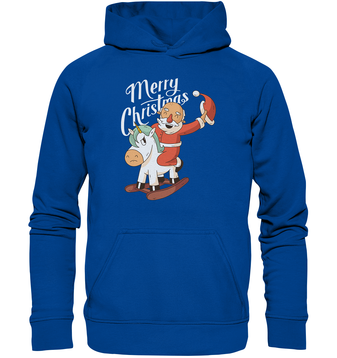 Weihnachten Nikolaus am Schaukelpferd Merry Christmas  - Basic Unisex Hoodie