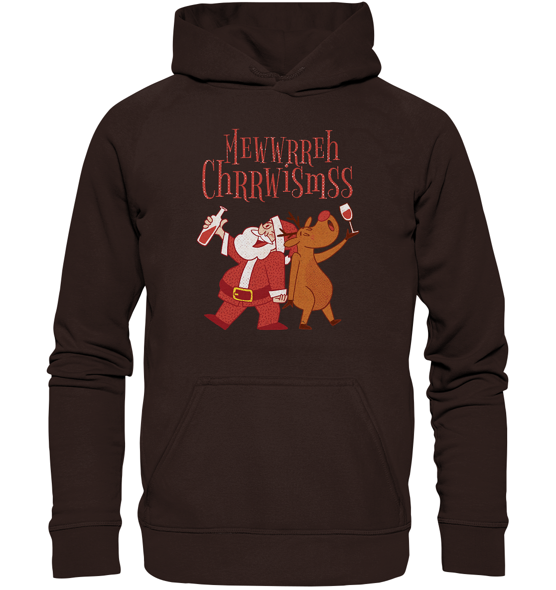 Betrunkerner Nikolaus mit Rentier - Basic Unisex Hoodie