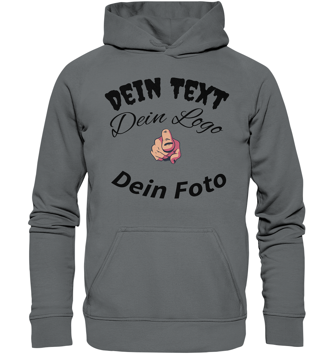 Dein Text ,Dein Logo,Dein Foto , Wunsch Design zum selbst gestalten - Basic Unisex Hoodie