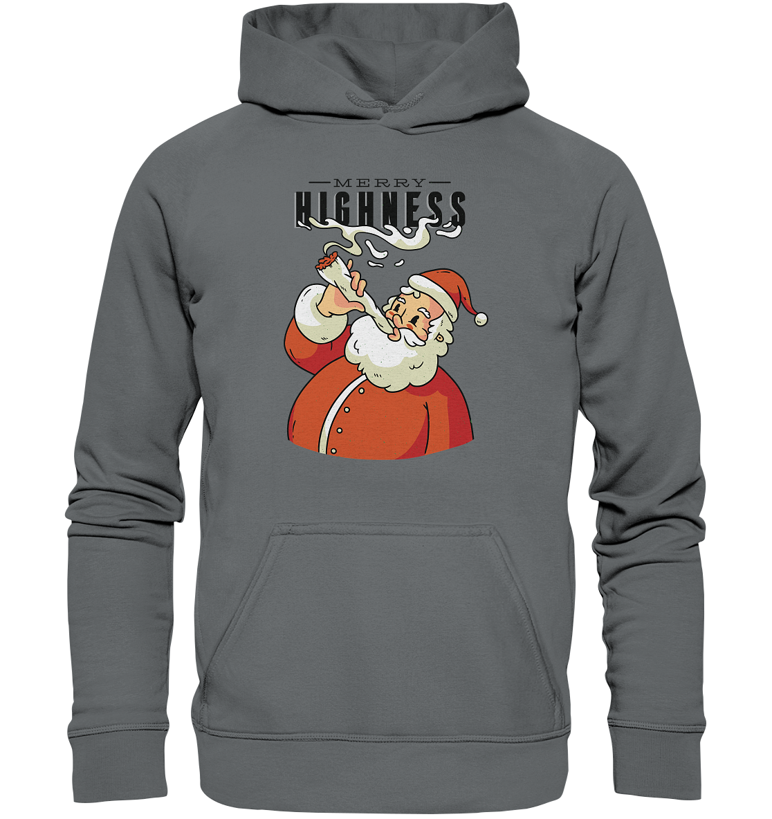 Weihnachten Kiffender Weihnachtsmann Nikolaus Merry Highness - Basic Unisex Hoodie