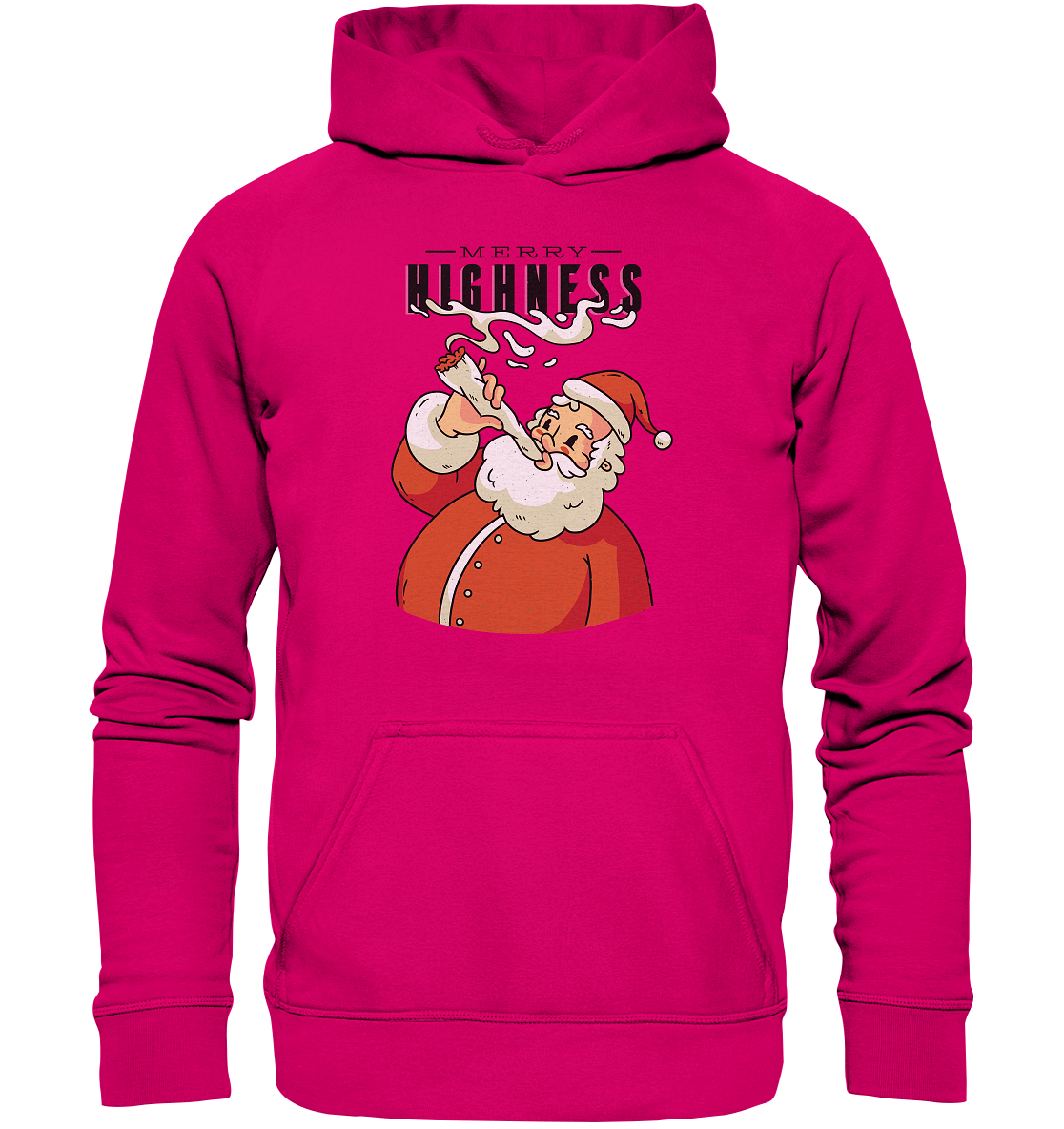 Weihnachten Kiffender Weihnachtsmann Nikolaus Merry Highness - Basic Unisex Hoodie