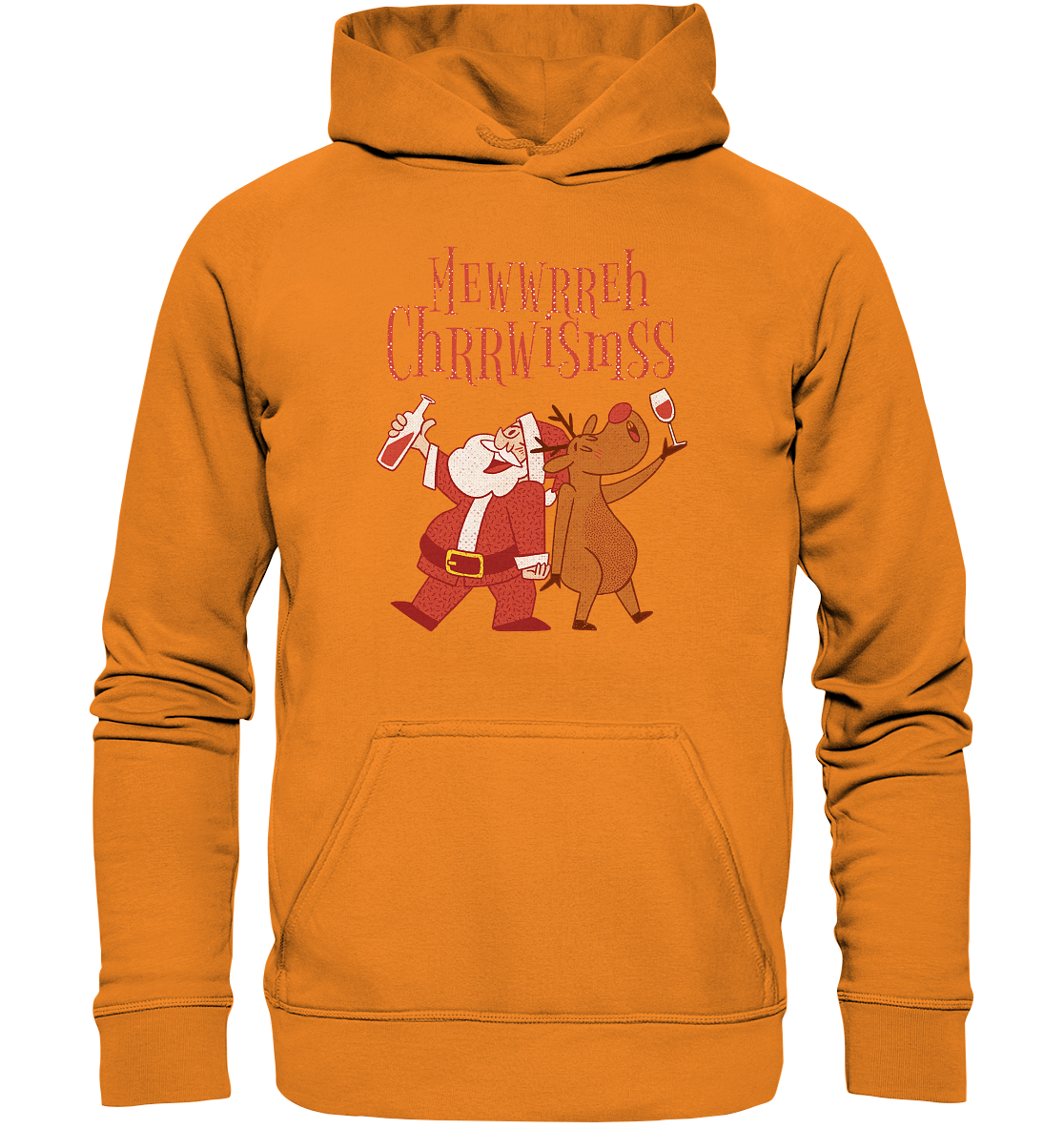 Betrunkerner Nikolaus mit Rentier - Basic Unisex Hoodie