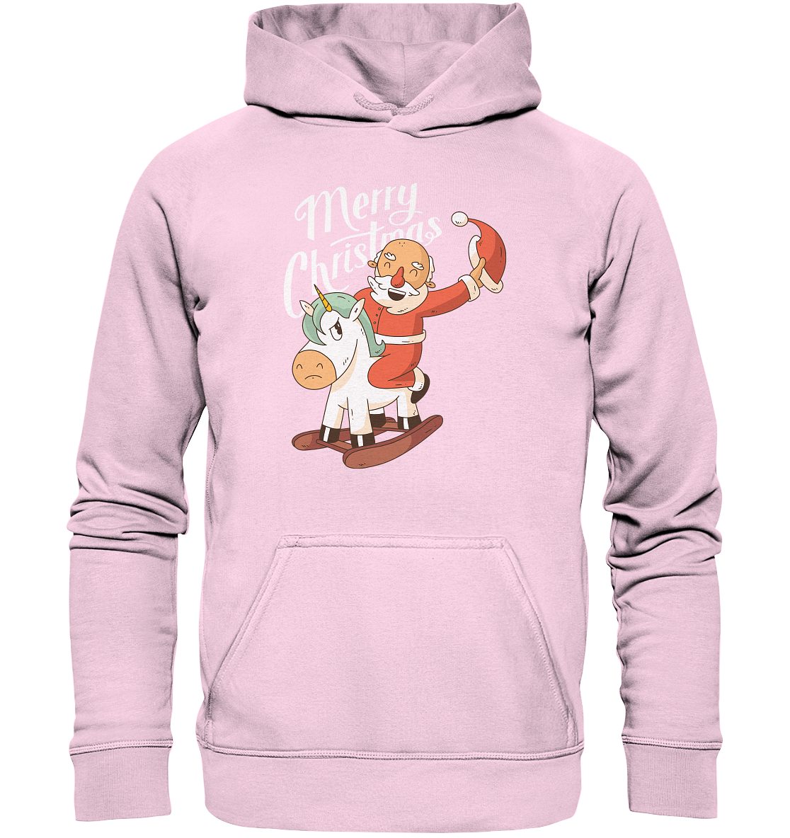 Weihnachten Nikolaus am Schaukelpferd Merry Christmas  - Basic Unisex Hoodie