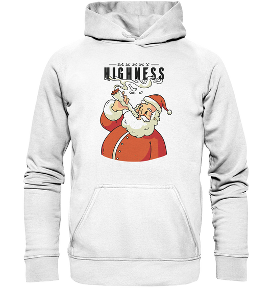 Christmas Weed Santa Claus Merry Highness - Basic Unisex Hoodie