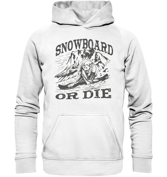 Snowboard or Die , Monkey on a Snowboard - Basic Unisex Hoodie