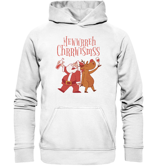 Betrunkerner Nikolaus mit Rentier - Basic Unisex Hoodie