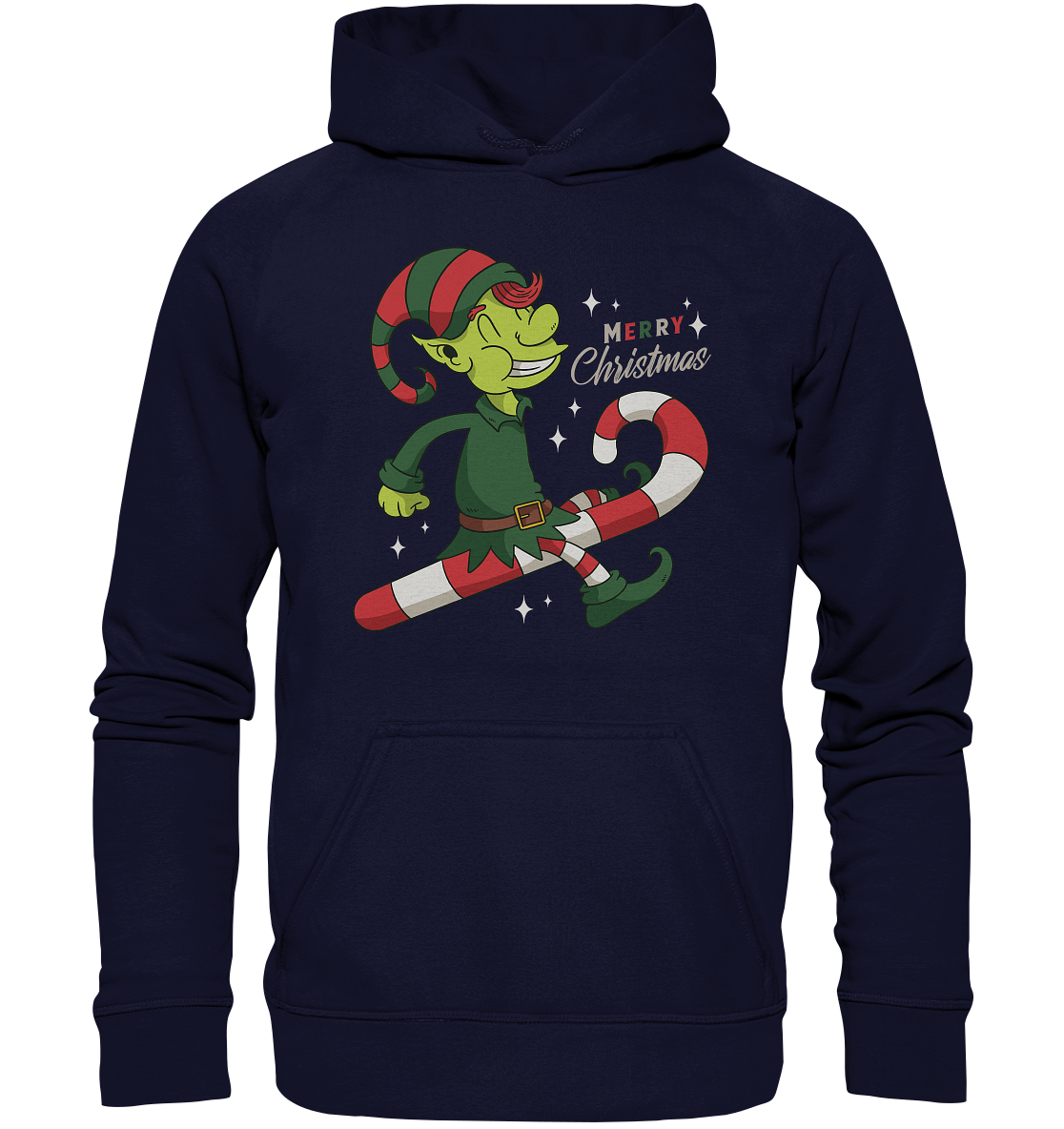 Weihnacht Design Netter Weihnachtself  mit Zuckerstange Merry Christmas - Basic Unisex Hoodie XL