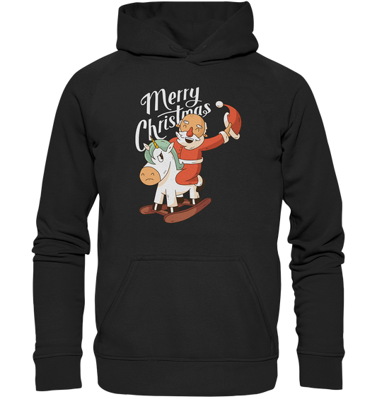 Weihnachten Nikolaus am Schaukelpferd Merry Christmas  - Basic Unisex Hoodie XL