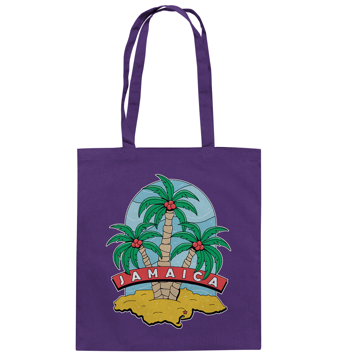 Jamaica Strand mit Palmen  - Baumwolltasche