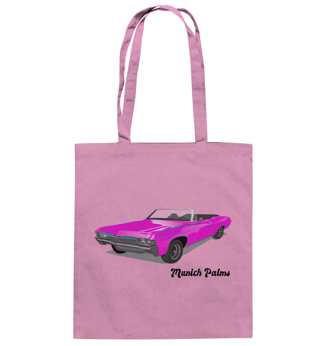 Pink Retro Classic Car Oldtimer , Auto ,Cabrio by Munich Palms - Baumwolltasche