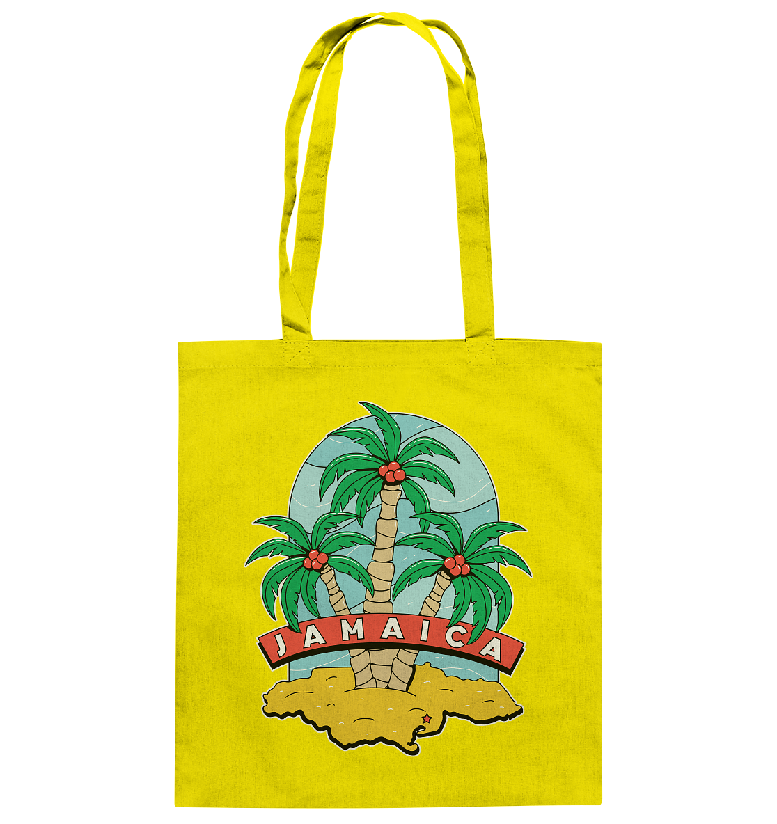 Plage de Jamaïque avec palmiers - sac en coton