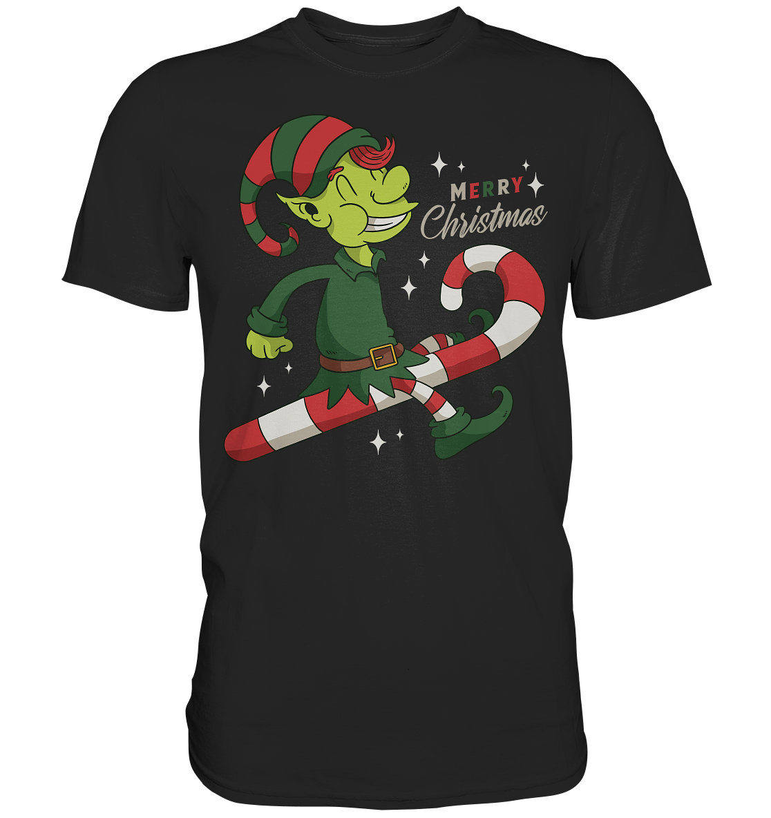 Weihnacht Design Netter Weihnachtself  mit Zuckerstange Merry Christmas - Classic Shirt