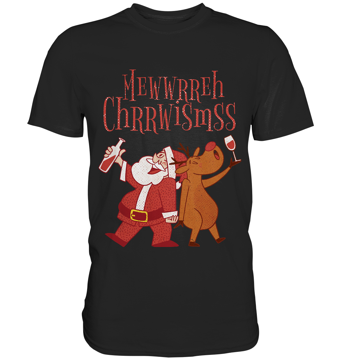 Betrunkerner Nikolaus mit Rentier - Classic Shirt