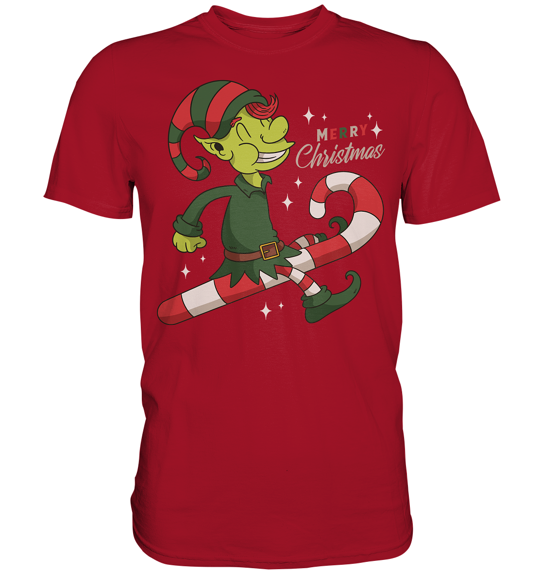 Weihnacht Design Netter Weihnachtself  mit Zuckerstange Merry Christmas - Classic Shirt