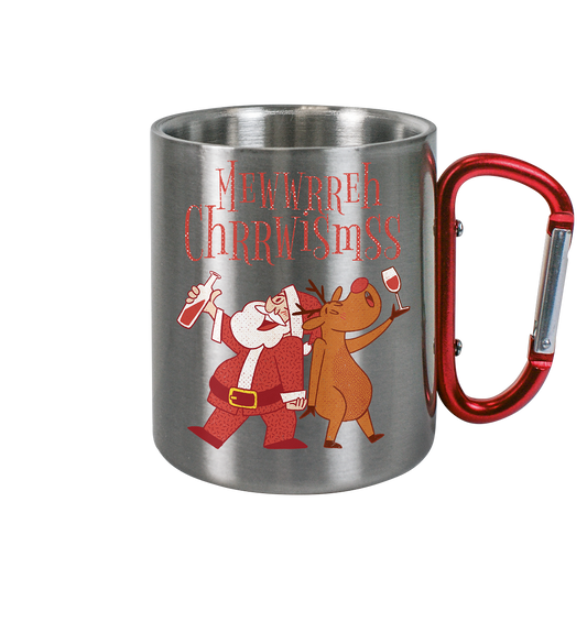 Drunk Santa with Reindeer - Stainless Steel Mug