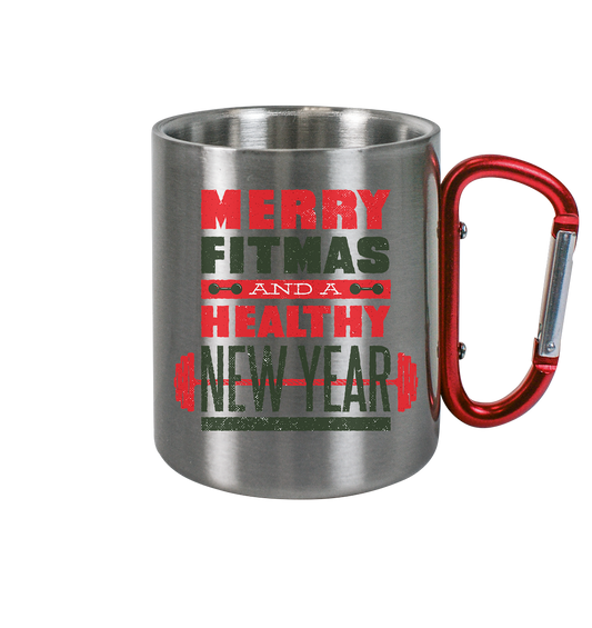 Weihnachtliches Design, Gym, Merry Fitmas and a Healthy New Year - Edelstahl Tasse