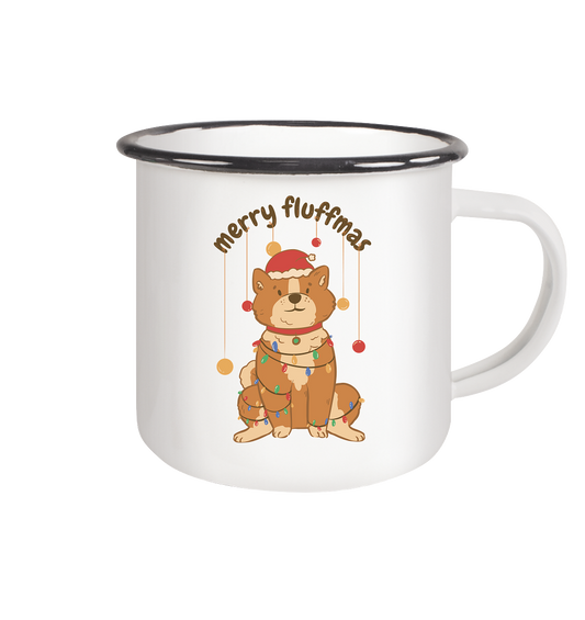 Motivo natalizio Fun Merry Fluffmas - Tazza smaltata (nero)