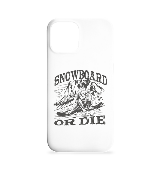 Snowboard or Die , monkey on a snowboard - Iphone 12 / 12 Pro phone case