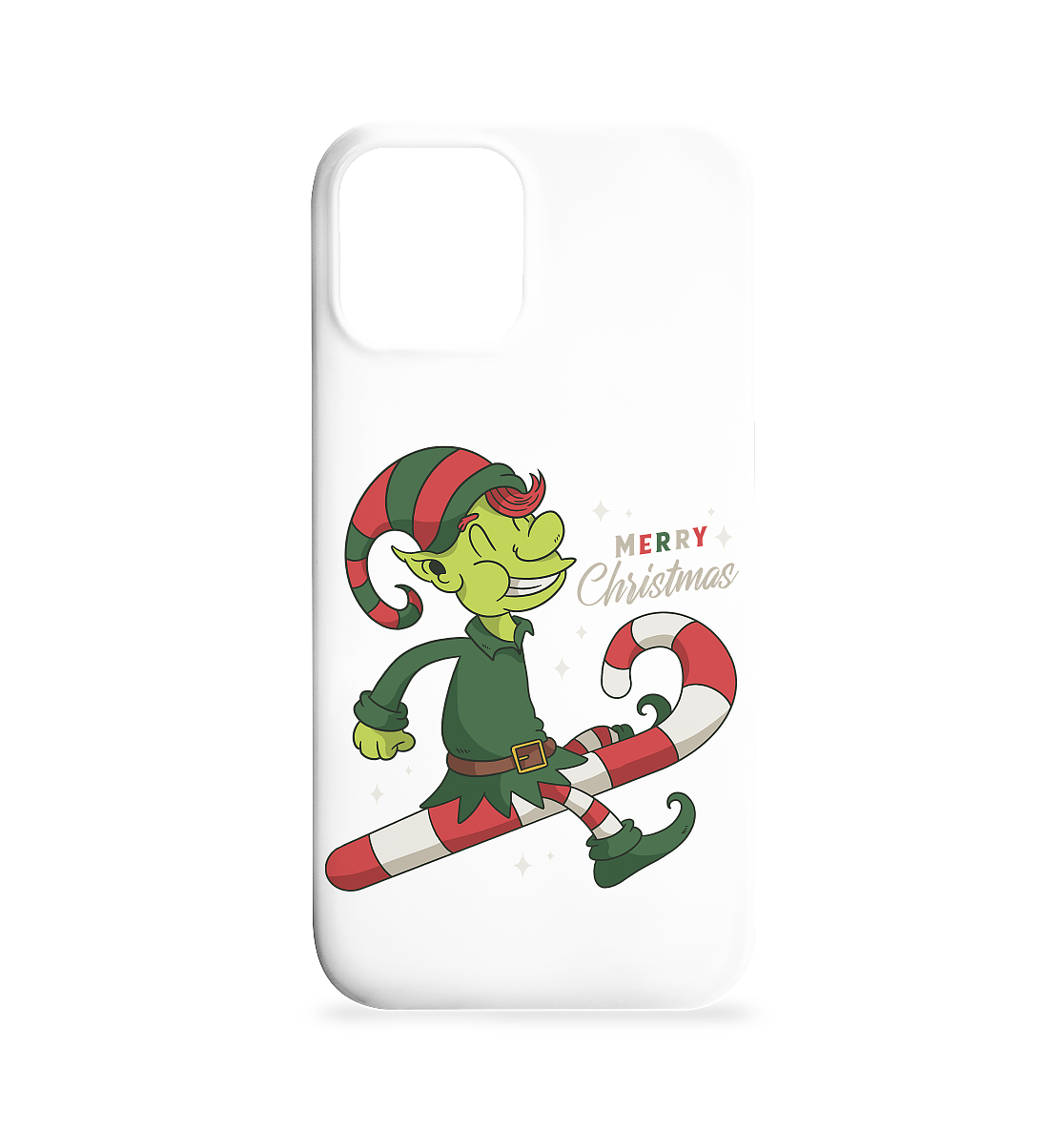 Weihnacht Design Netter Weihnachtself  mit Zuckerstange Merry Christmas - Iphone 12 / 12 Pro Handyhülle