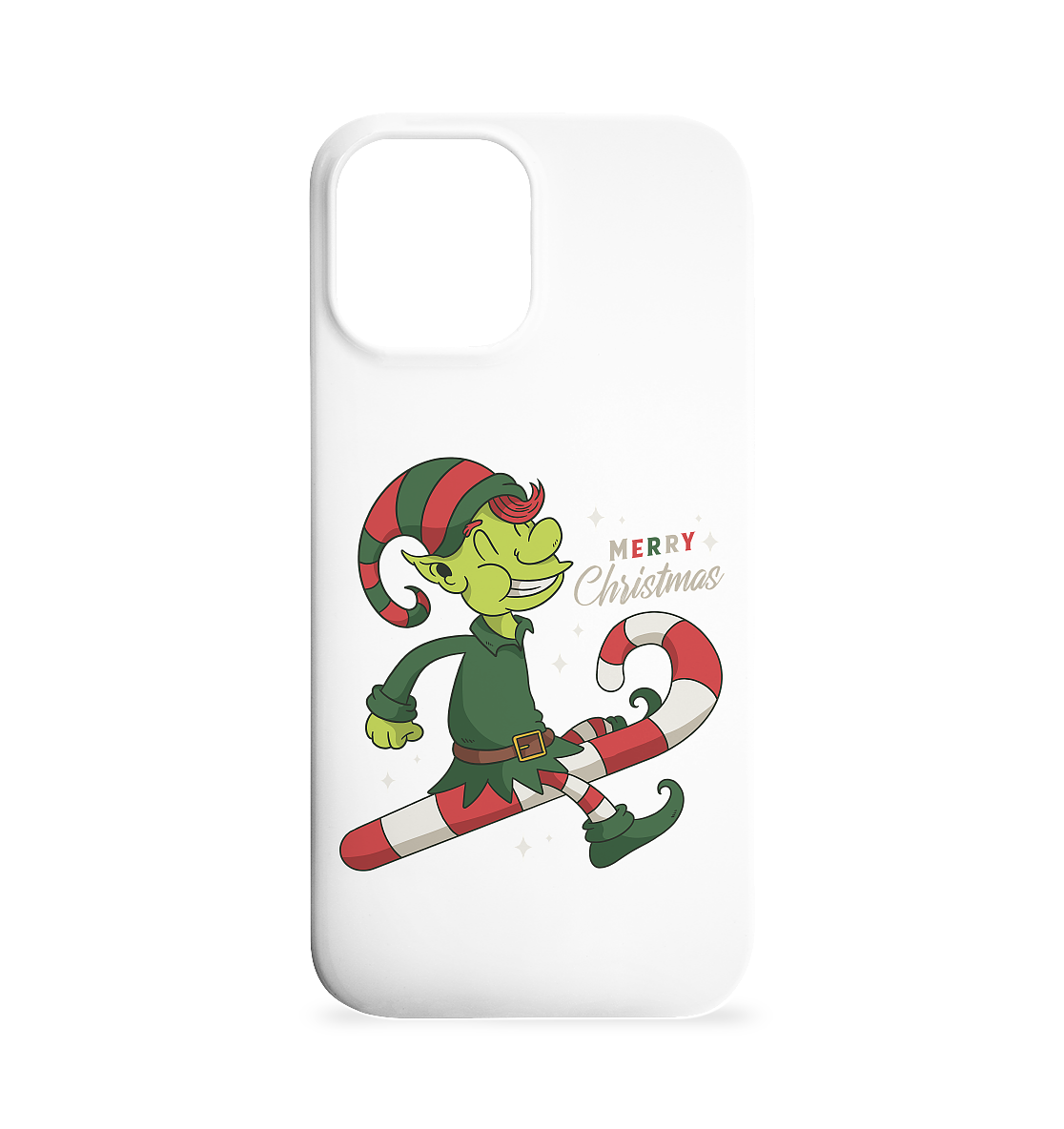 Weihnacht Design Netter Weihnachtself  mit Zuckerstange Merry Christmas - Iphone 12 Max Handyhülle