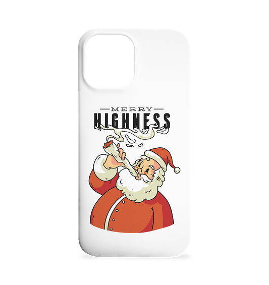 Christmas Weed Smoking Santa Claus Santa Claus Merry Highness - iPhone 12 Max mobile phone case