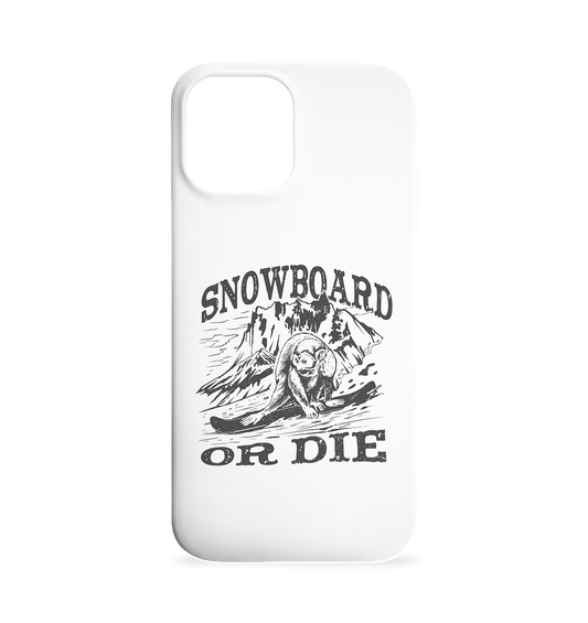 Snowboard or Die , Affe auf einem Snowboard - Iphone 12 Max Handyhülle