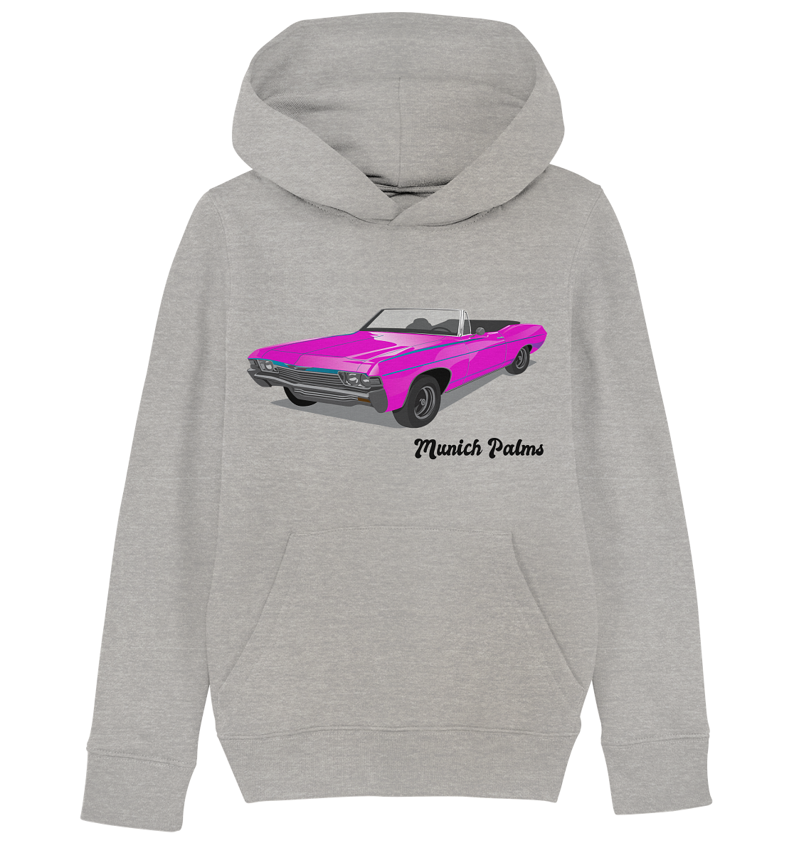 Pink Retro Classic Car Oldtimer, Car, Convertible by Munich Palms - Kids Organic Hoodie