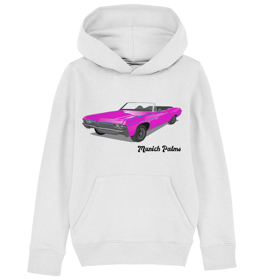 Pink Retro Classic Car Oldtimer , Auto ,Cabrio by Munich Palms - Kids Organic Hoodie