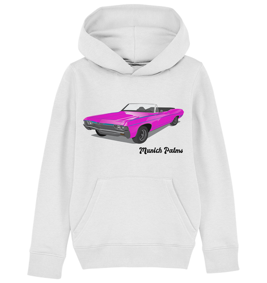 Pink Retro Classic Car Oldtimer , Auto ,Cabrio by Munich Palms - Kids Organic Hoodie