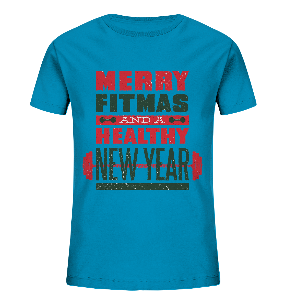 Weihnachtliches Design, Gym, Merry Fitmas and a Healthy New Year - Kids Organic Shirt
