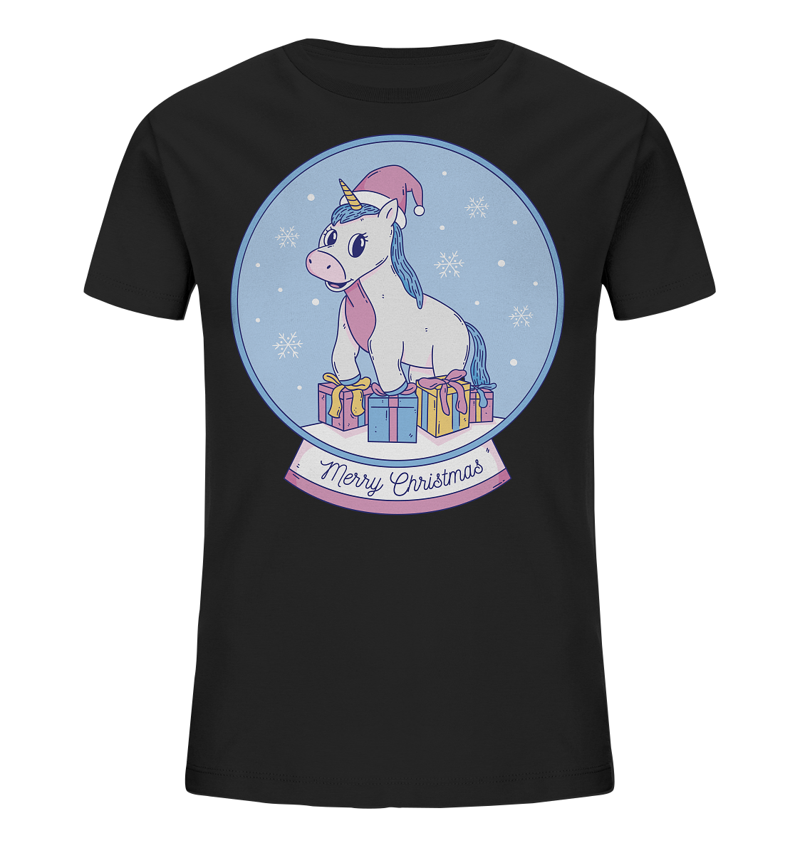 Weihnachten , Weihnachtskugel mit Einhorn , Unicorn Merry Christmas - Kids Organic Shirt
