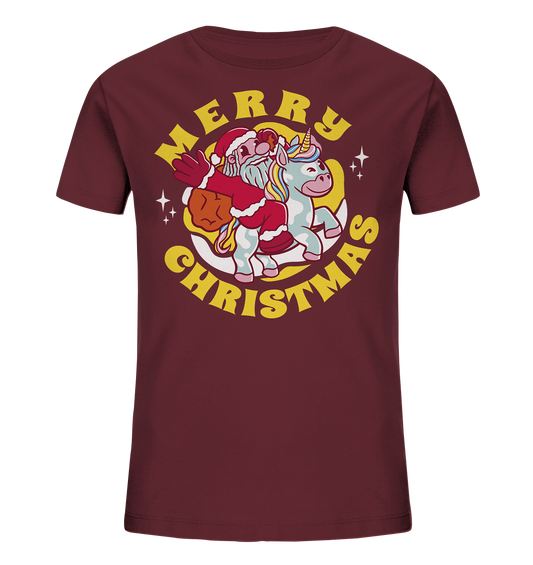 Reitender Nikolaus,Merry Christmas, Frohe Weihnachten  - Kids Organic Shirt