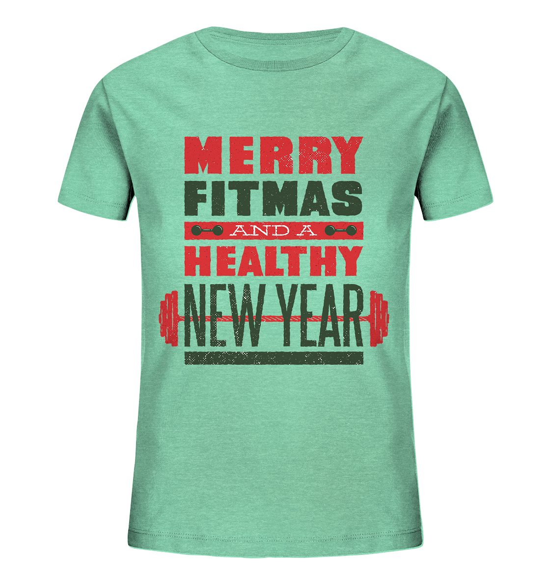 Weihnachtliches Design, Gym, Merry Fitmas and a Healthy New Year - Kids Organic Shirt