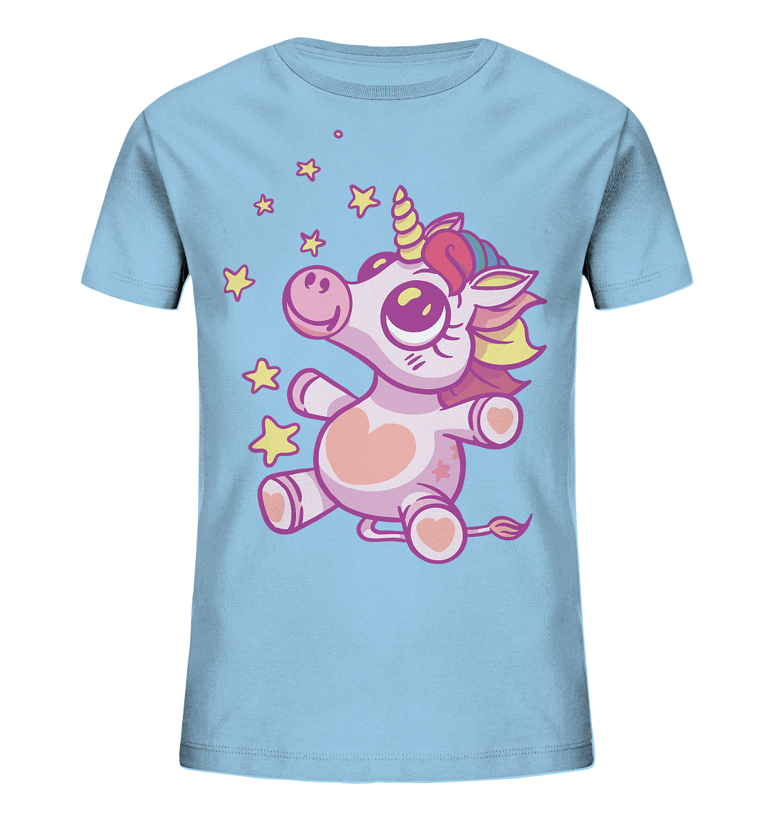 Baby Einhorn Dino mit Sternen  - Kids Organic Shirt