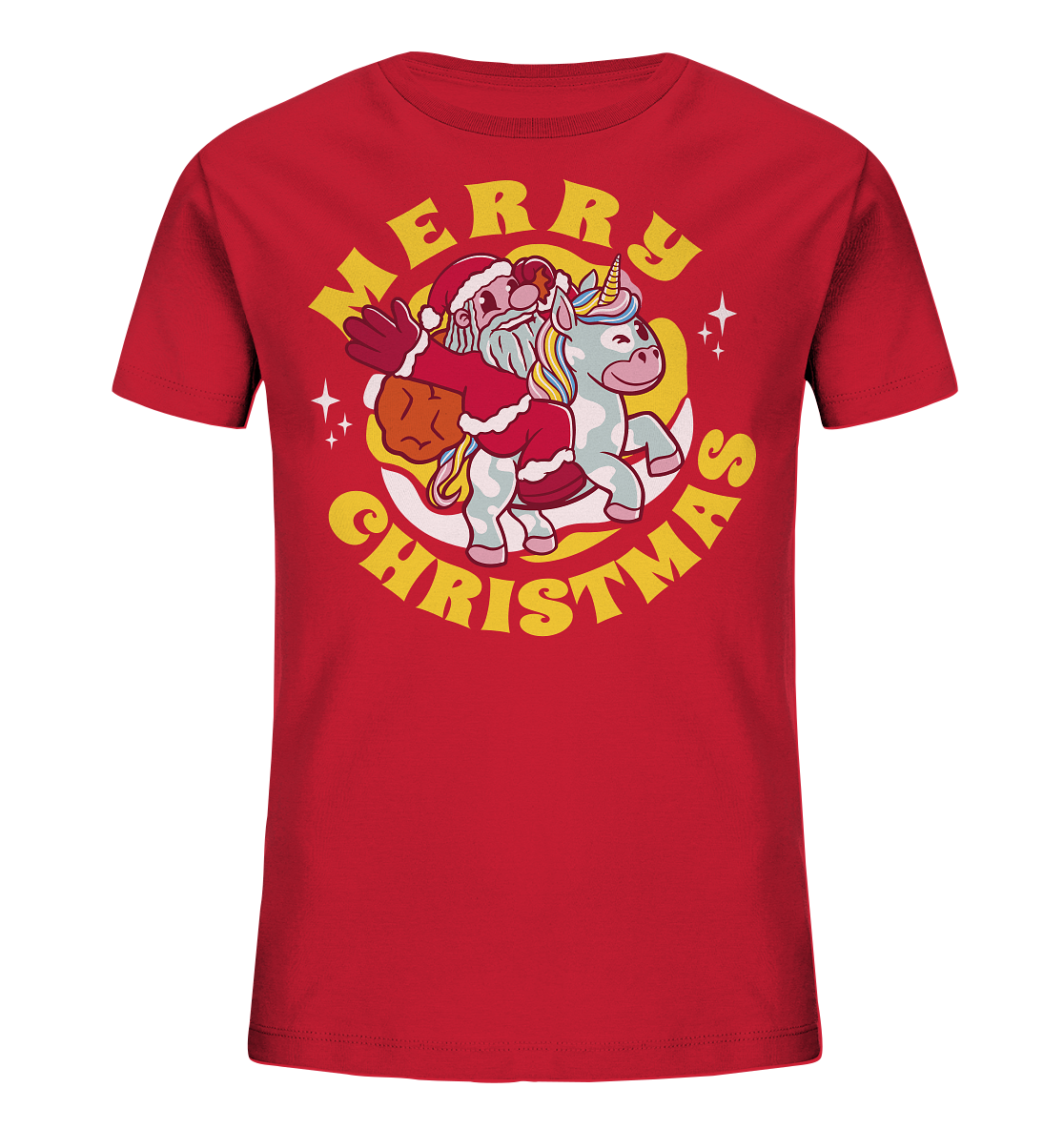 Riding Santa Claus, Merry Christmas, Merry Christmas - Kids Organic Shirt